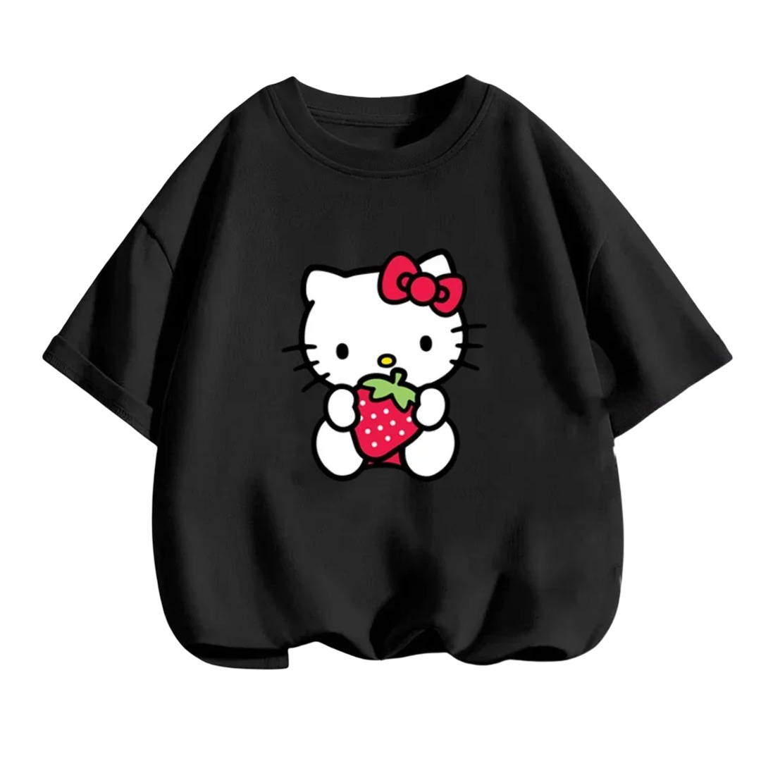Kawaii Hello Kitty Cartoon Short Sleeved T-Shirt Kawaii Hello Kitty Cartoon Short Sleeved T-Shirt