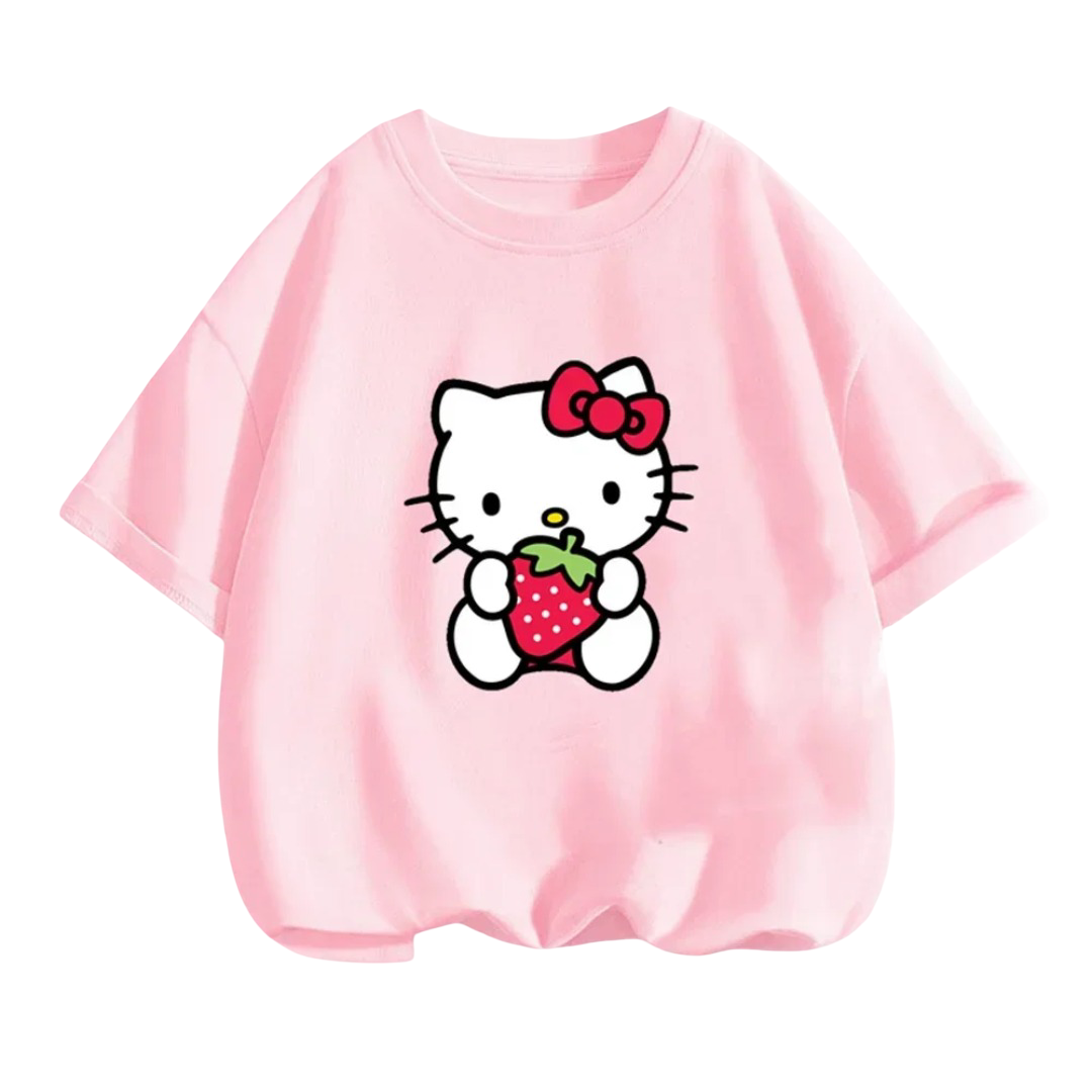 Kawaii Hello Kitty Cartoon Short Sleeved T-Shirt Kawaii Hello Kitty Cartoon Short Sleeved T-Shirt
