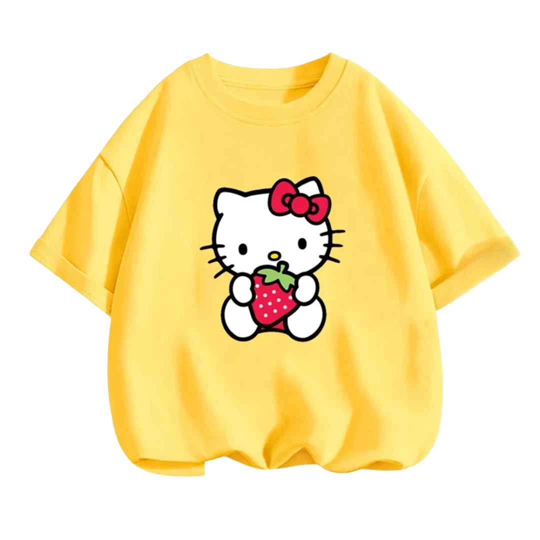 Kawaii Hello Kitty Cartoon Short Sleeved T-Shirt Kawaii Hello Kitty Cartoon Short Sleeved T-Shirt