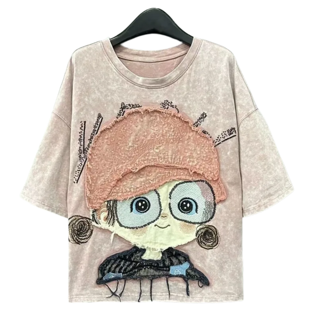 Kawaii Cartoon Character Short Sleeved T-Shirt
