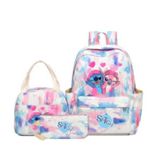 3Pcs Kawaii Stitch And Angel School Bag 3Pcs Kawaii Stitch And Angel School Bag