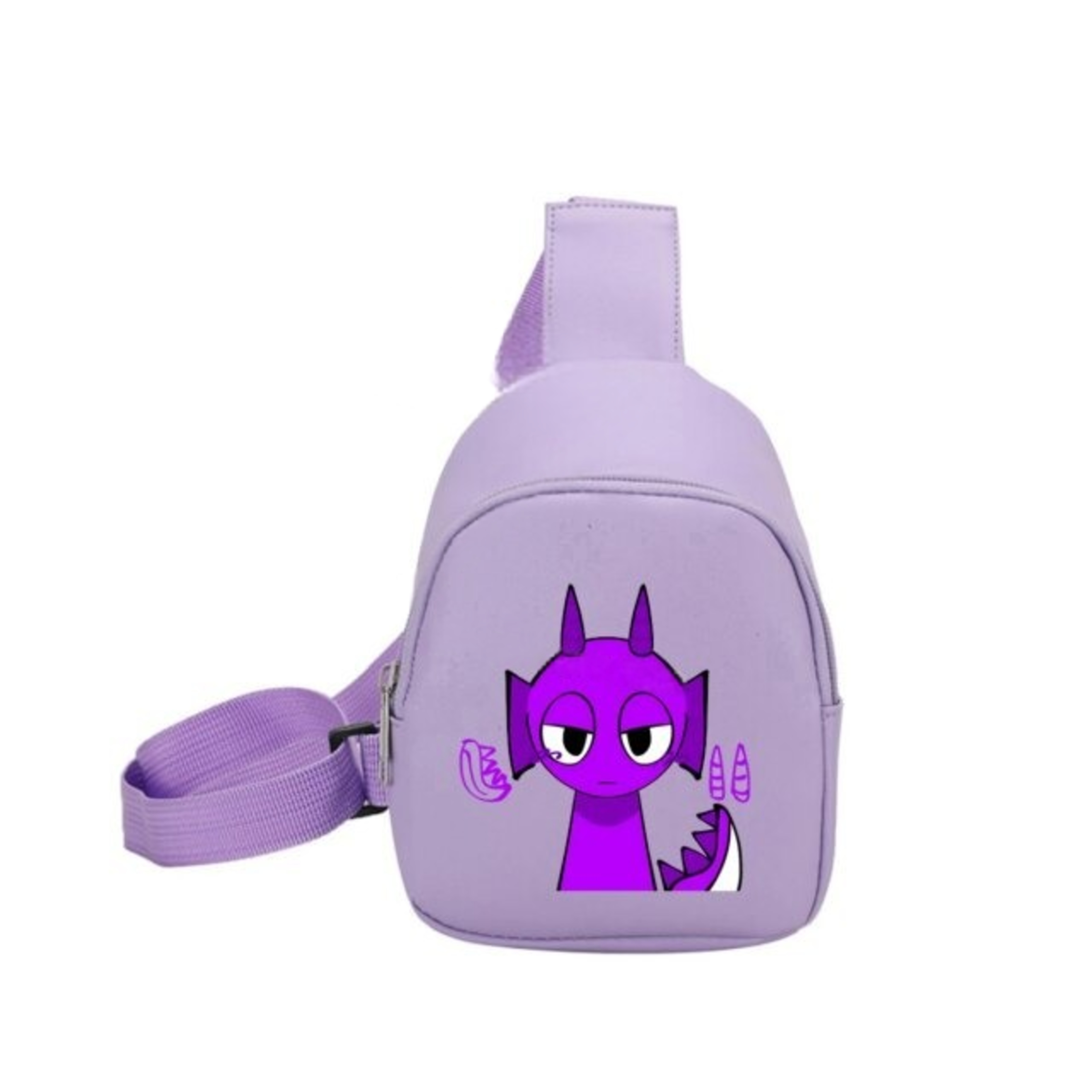 Kawaii Durple Sprunki Incredibox Portable Crossbody Bag
