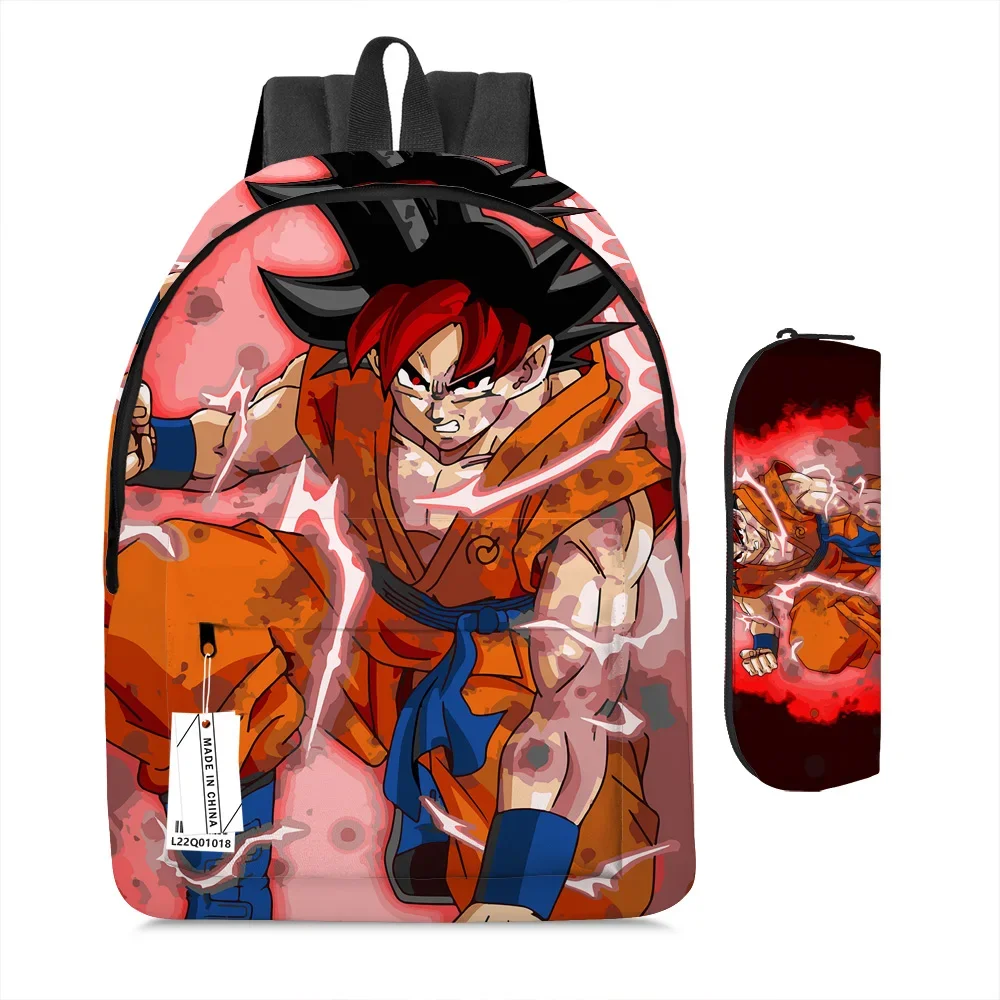 2Pcs/Set Kawaii Dragon Ball Son Goku Printed School Bag