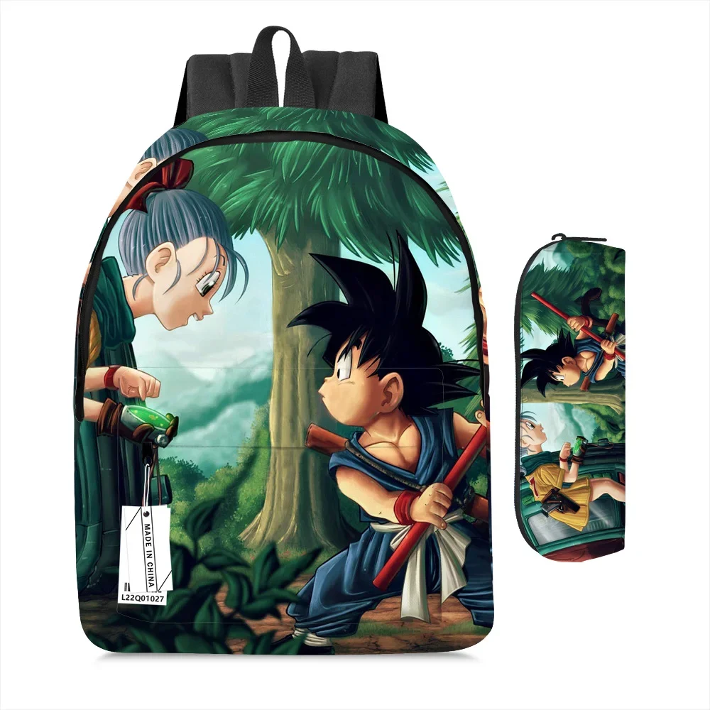 2Pcs/Set Kawaii Dragon Ball Son Goku And Bulma Backpack
