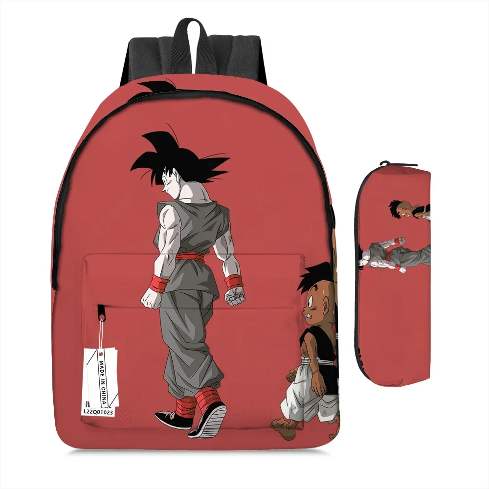 Kawaii Dragon Ball Son Goku And Uub School Backpack And Pencil Case