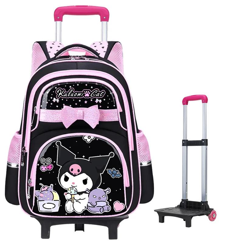 2 Wheels Sanrio Kawaii Kuromi Trolley School Bag