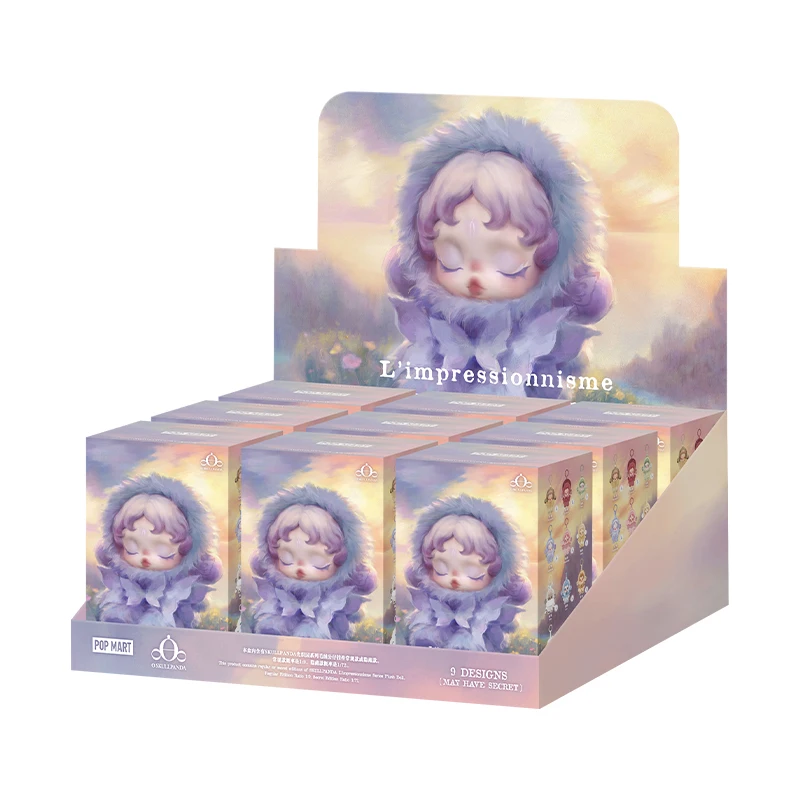 9Pcs Kawaii Skullpanda L'impressionnisme Series Plush Keychain Blind Box