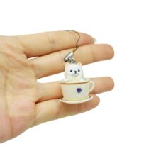 1Pcs Kawaii Coffee Cup Pomeranian Dog Blind Box Toy Keychain 1Pcs Kawaii Coffee Cup Pomeranian Dog Blind Box Toy Keychain
