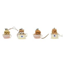 4Pcs Kawaii Coffee Cup Dog Blind Box Toy Keychain 4Pcs Kawaii Coffee Cup Dog Blind Box Toy Keychain