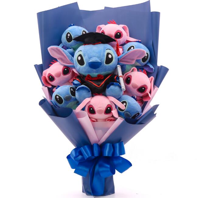 Cartoon Kawaii Stitch And Angel Graduation Bouquet