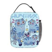 Kawaii KPop Demon Hunters Blue Tiger Portable Lunch Bag Kawaii KPop Demon Hunters Blue Tiger Portable Lunch Bag