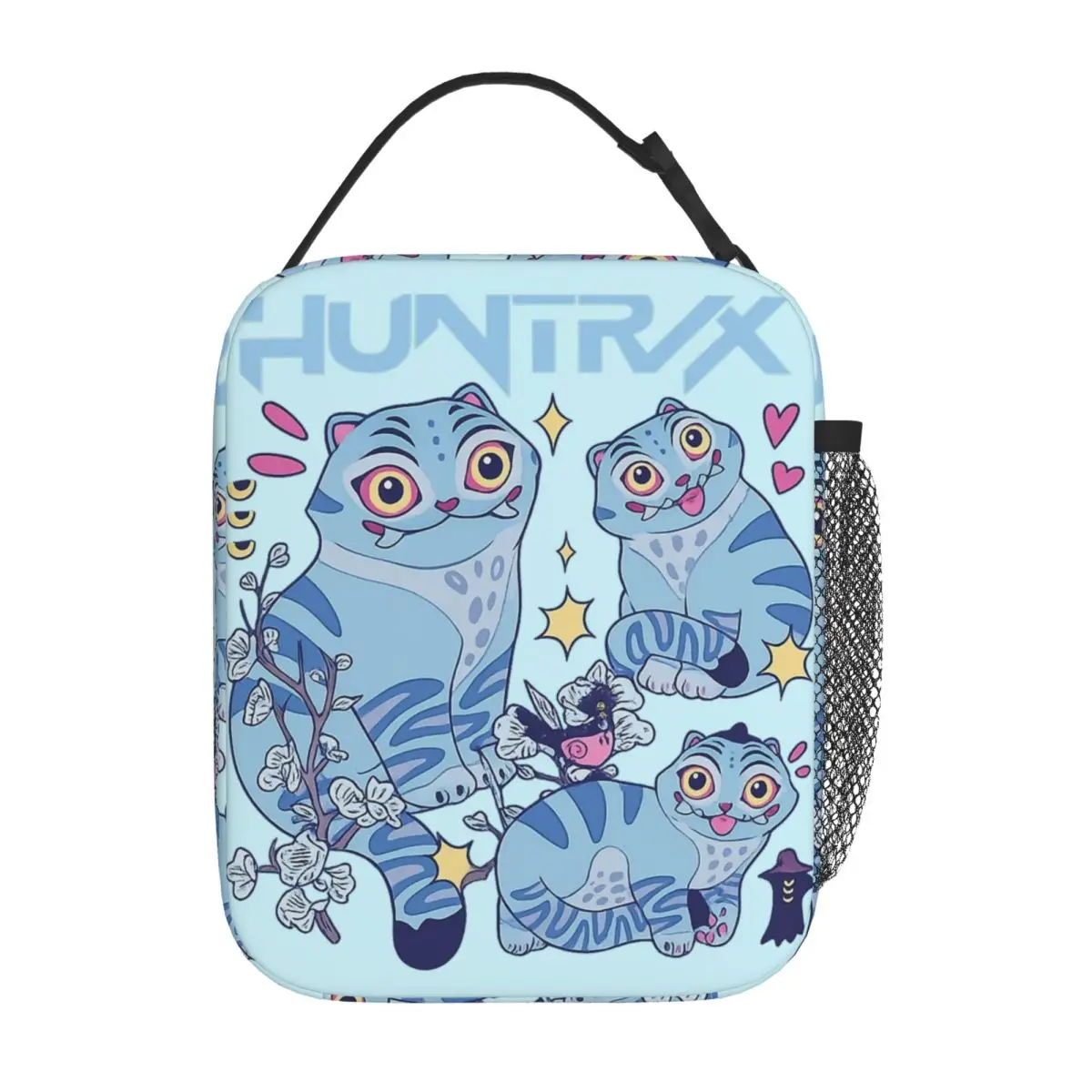 Kawaii KPop Demon Hunters Blue Tiger Portable Lunch Bag