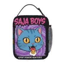 Kawaii KPop Demon Hunters Saja Boys And Derpy Insulated Lunch Bag Kawaii KPop Demon Hunters Saja Boys And Derpy Insulated Lunch Bag