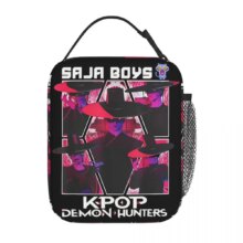 Kawaii KPop Demon Hunters Saja Boys Insulated Lunch Bag Kawaii KPop Demon Hunters Saja Boys Insulated Lunch Bag