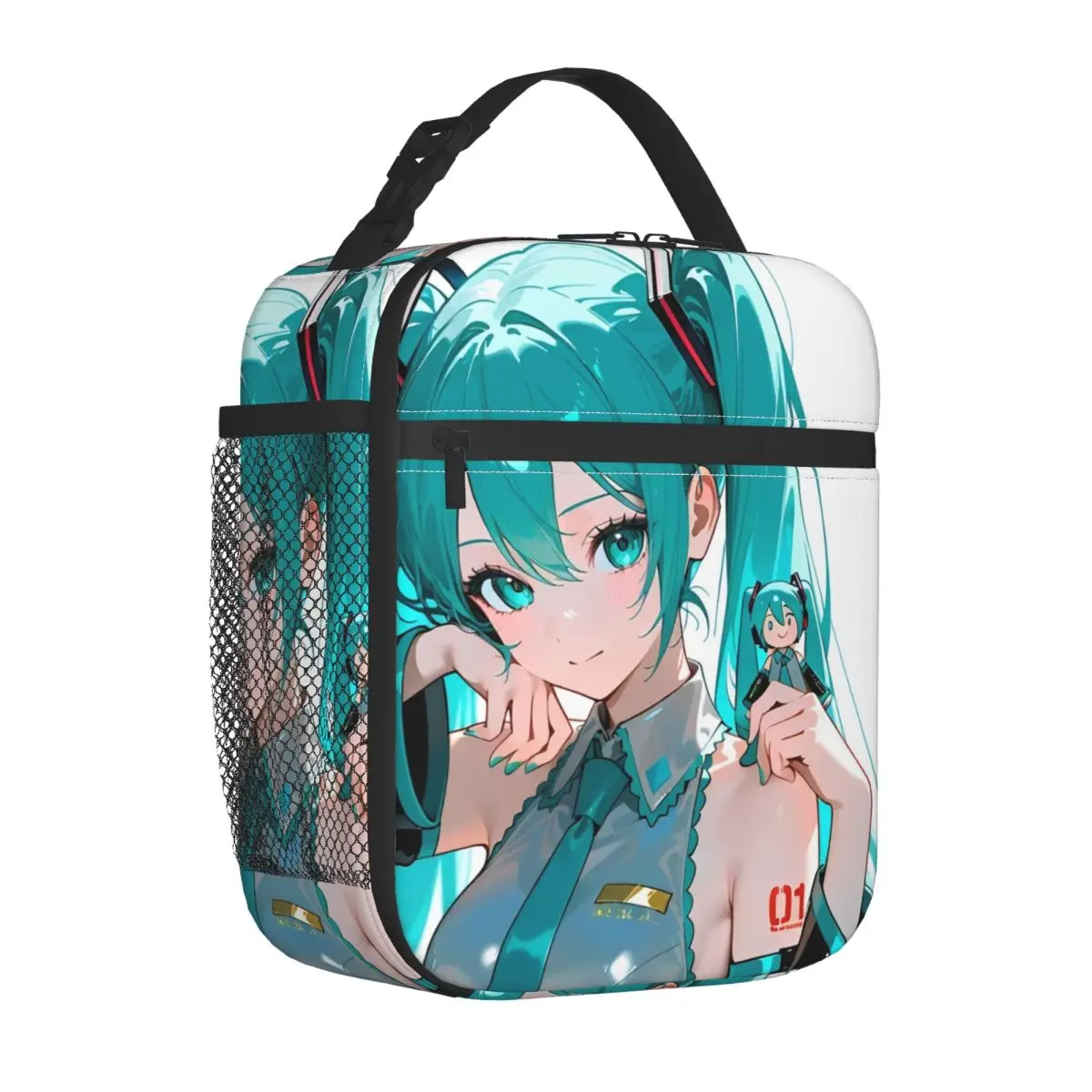 Anime Kawaii Hatsune Miku Polyester Insulated Lunch Bag 