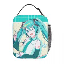 Anime Kawaii Hatsune Miku Polyester Thermal Lunch Bag Anime Kawaii Hatsune Miku Polyester Thermal Lunch Bag