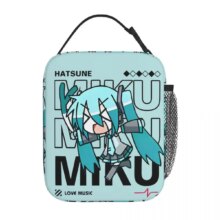 Anime Kawaii Hatsune Miku Insulated Thermal Student Lunch Bag Anime Kawaii Hatsune Miku Insulated Thermal Student Lunch Bag