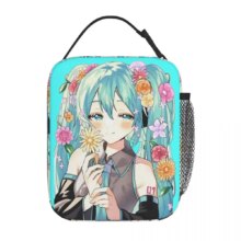 Hatsune Miku Insulated Thermal Kawaii Lunch Bag Hatsune Miku Insulated Thermal Kawaii Lunch BagMeal Container Anime Portable Tote Lunch Box Girl Boy College Travel