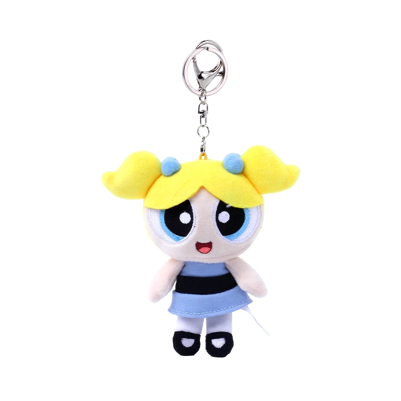 12cm Kawaii Anime The Powerpuff Girls Bubbles Plush Keychain