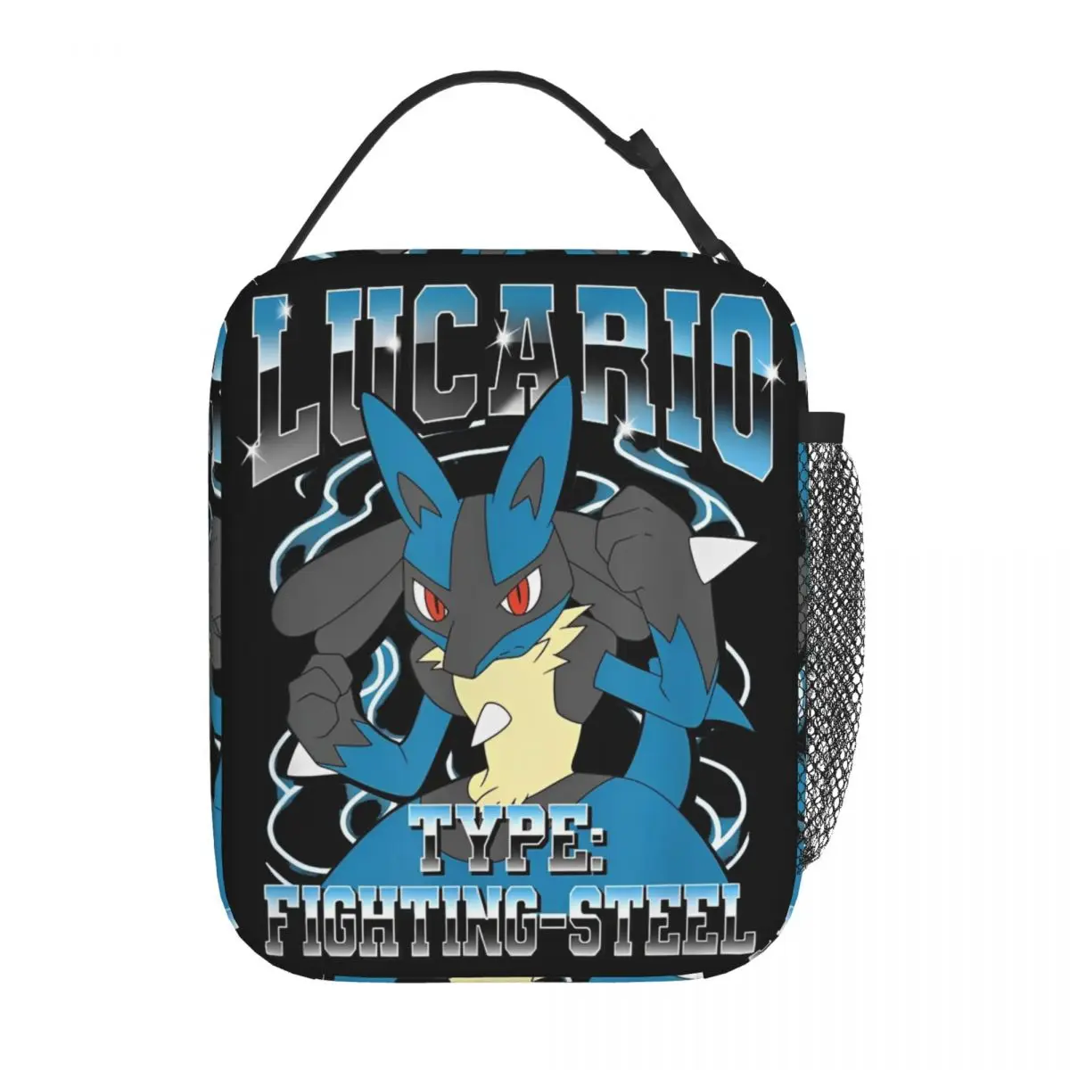 Kawaii Pokemon Lucario Insulated Polyester Lunch Bag