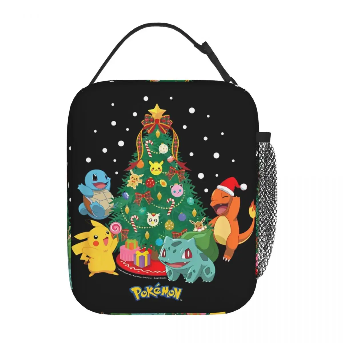 Pokemon Christmas Kawaii Insulated Polyester Lunch Bag