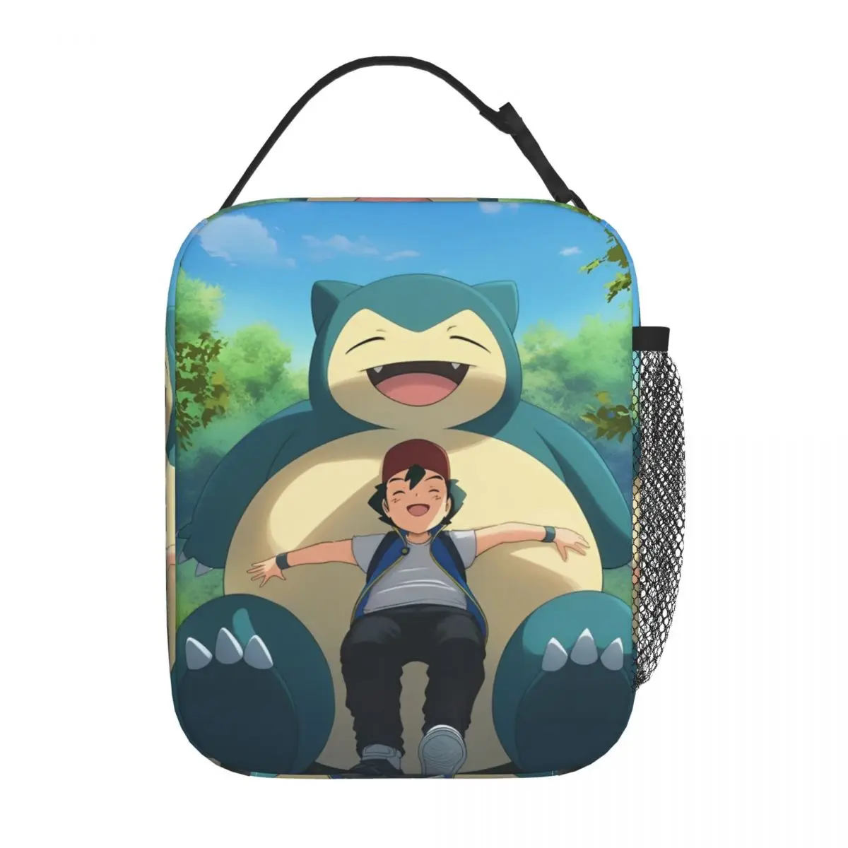 Pokemon Ash Ketchum And Snorlax Kawaii Insulated Lunch Bag