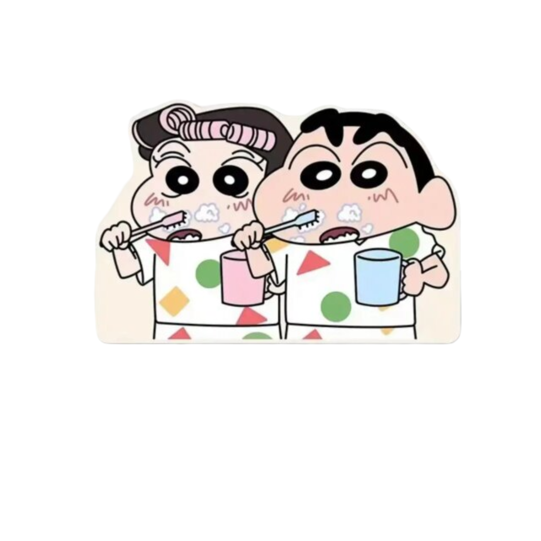 Crayon Shin-chan And Himawari Nohara Brushing Teeth Kawaii Carpet