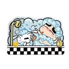Kawaii Crayon Shin-chan And Shiro Take A Bath Carpet Kawaii Crayon Shin-chan And Shiro Take A Bath Carpet