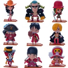 9Pcs Anime Kawaii One Piece Action Figure Toy 9Pcs Anime Kawaii One Piece Action Figure Toy