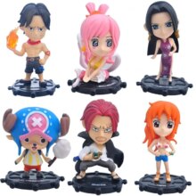 6Pcs Kawaii Anime One Piece Action Figure Toy 6Pcs Kawaii Anime One Piece Action Figure Toy