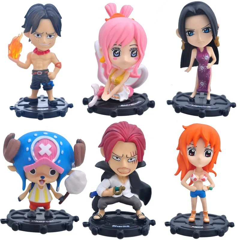 6Pcs Kawaii Anime One Piece Action Figure Toy