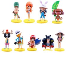 9Pcs Anime One Piece Kawaii Action Figure Toy 9Pcs Anime One Piece Kawaii Action Figure Toy