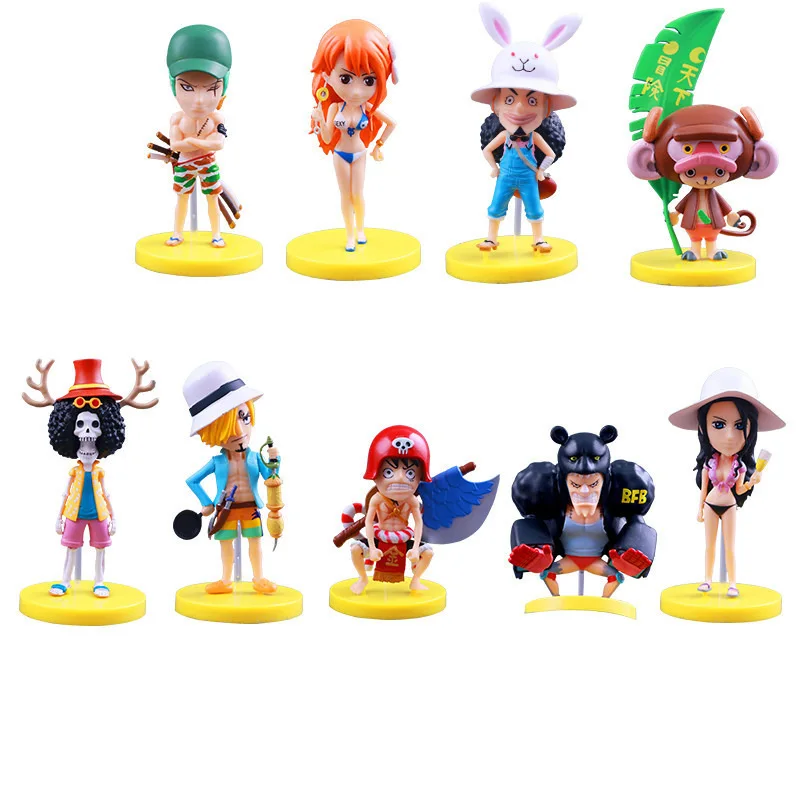 9Pcs Anime One Piece Kawaii Action Figure Toy