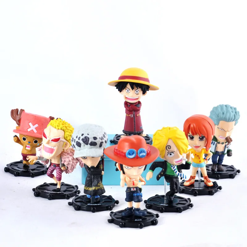 8Pcs Anime One Piece Action Figure Kawaii PVC Toy