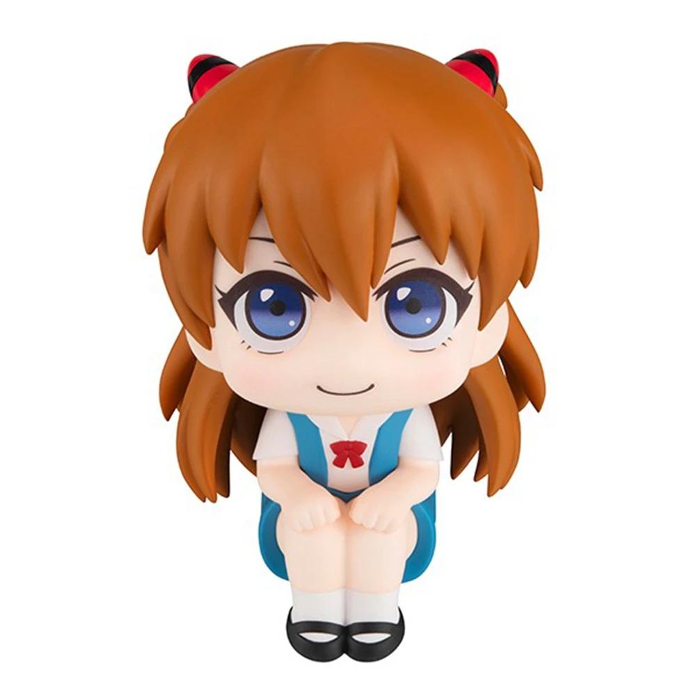11cm Anime Kawaii Neon Genesis Evangelion Asuka Langley Soryu Action Figure Sitting Toy