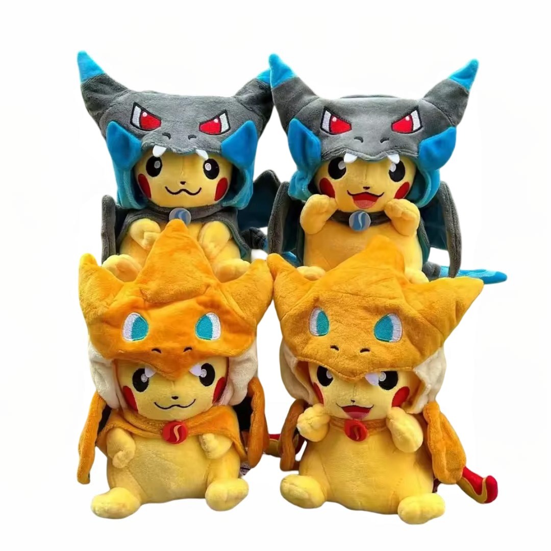 4Pcs Cartoon Kawaii Pokemon Pikachu Charizard Cosplay Plush Toy 4Pcs Cartoon Kawaii Pokemon Pikachu Charizard Cosplay Plush Toy