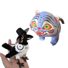 2Pcs Kawaii KPop Demon Hunters Blue Tiger And Three-Eyed Bird Toy 2Pcs Kawaii KPop Demon Hunters Blue Tiger And Three-Eyed Bird Toy