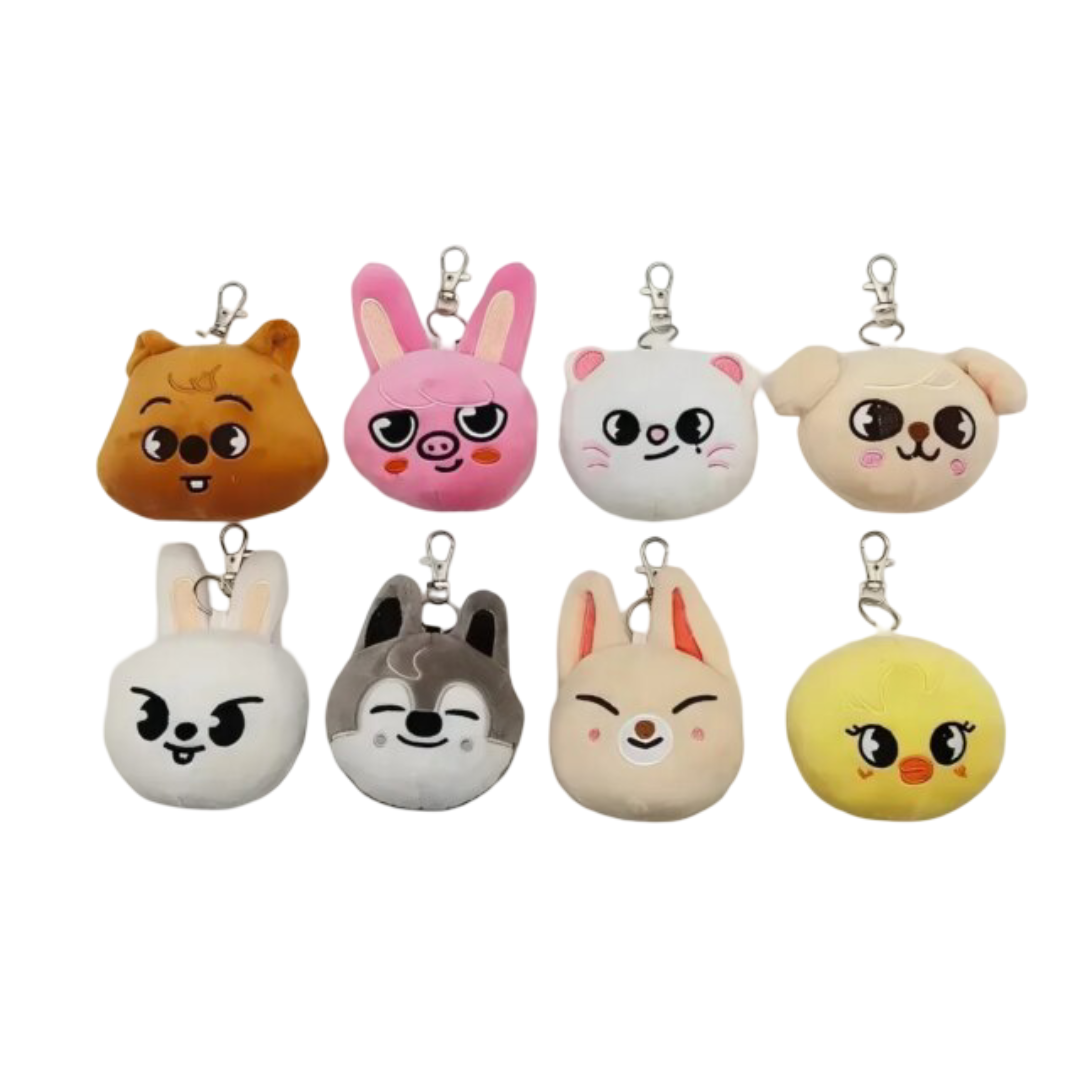 8Pcs Skzoo Character Kawaii Plush Keychain