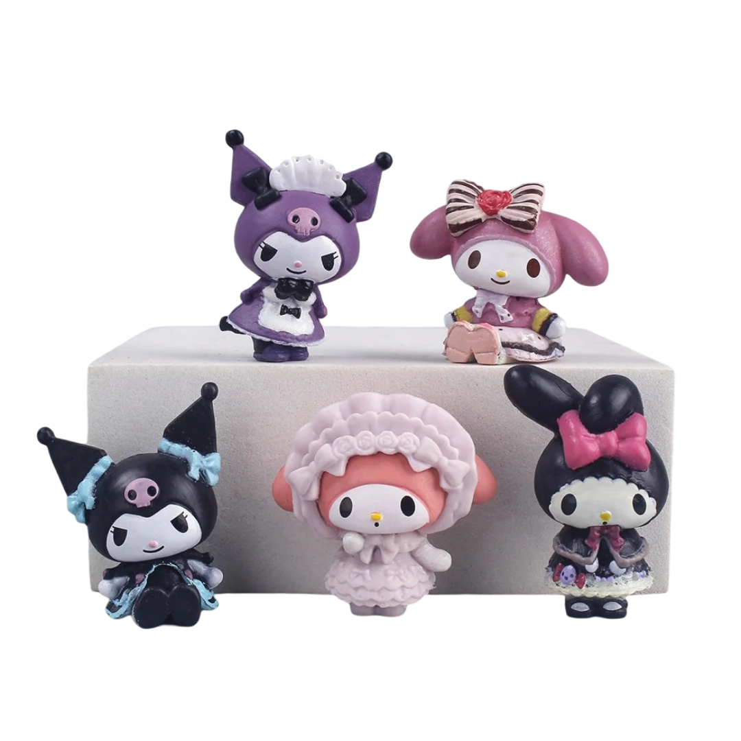 5Pcs Kawaii Anime Sanrio Character Action Figure Toy