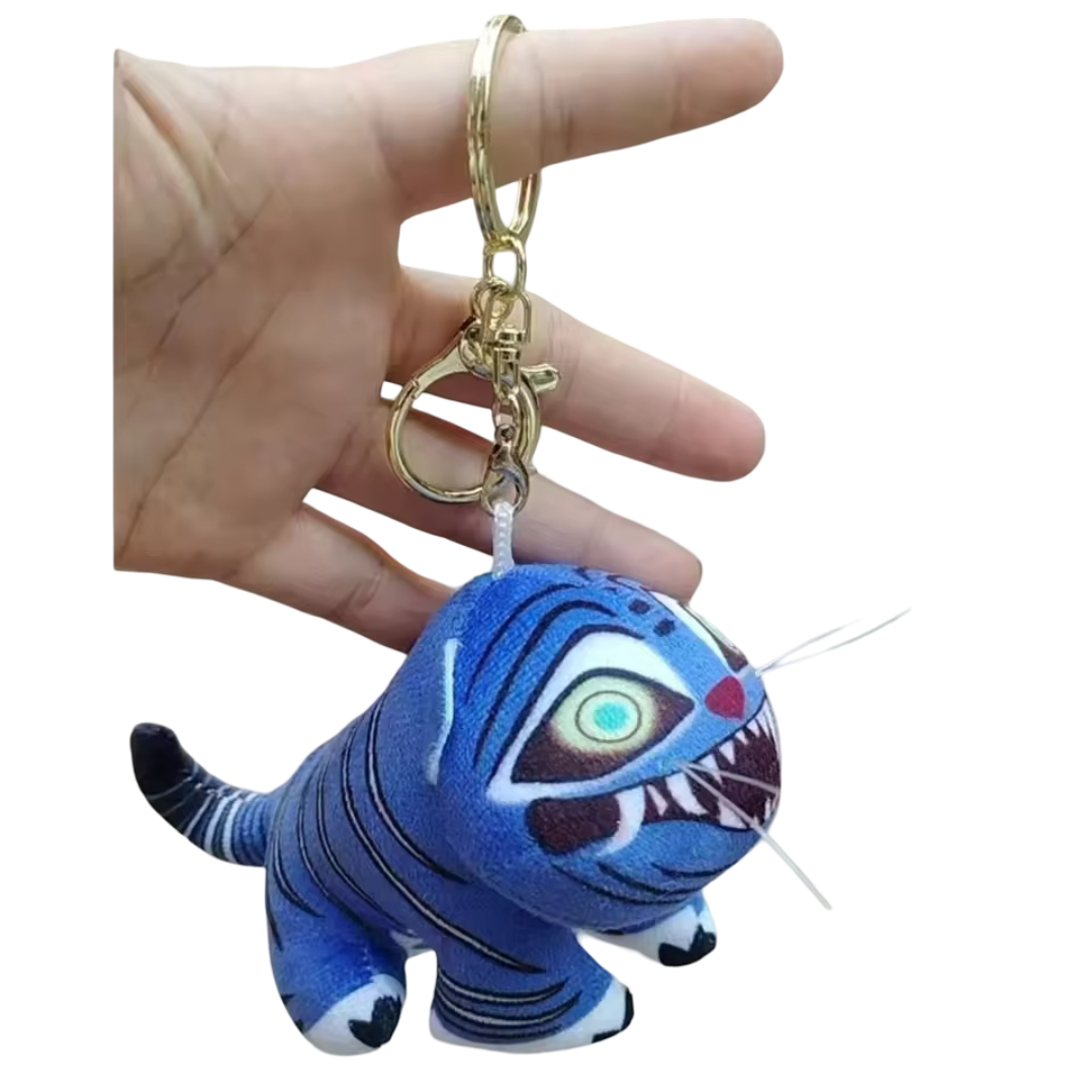 15cm Kawaii KPop Demon Hunters Blue Tiger Keychain