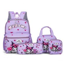 4 Pcs/Set Cartoon Kawaii Kuromi Backpack 4 Pcs/Set Cartoon Kawaii Kuromi Backpack