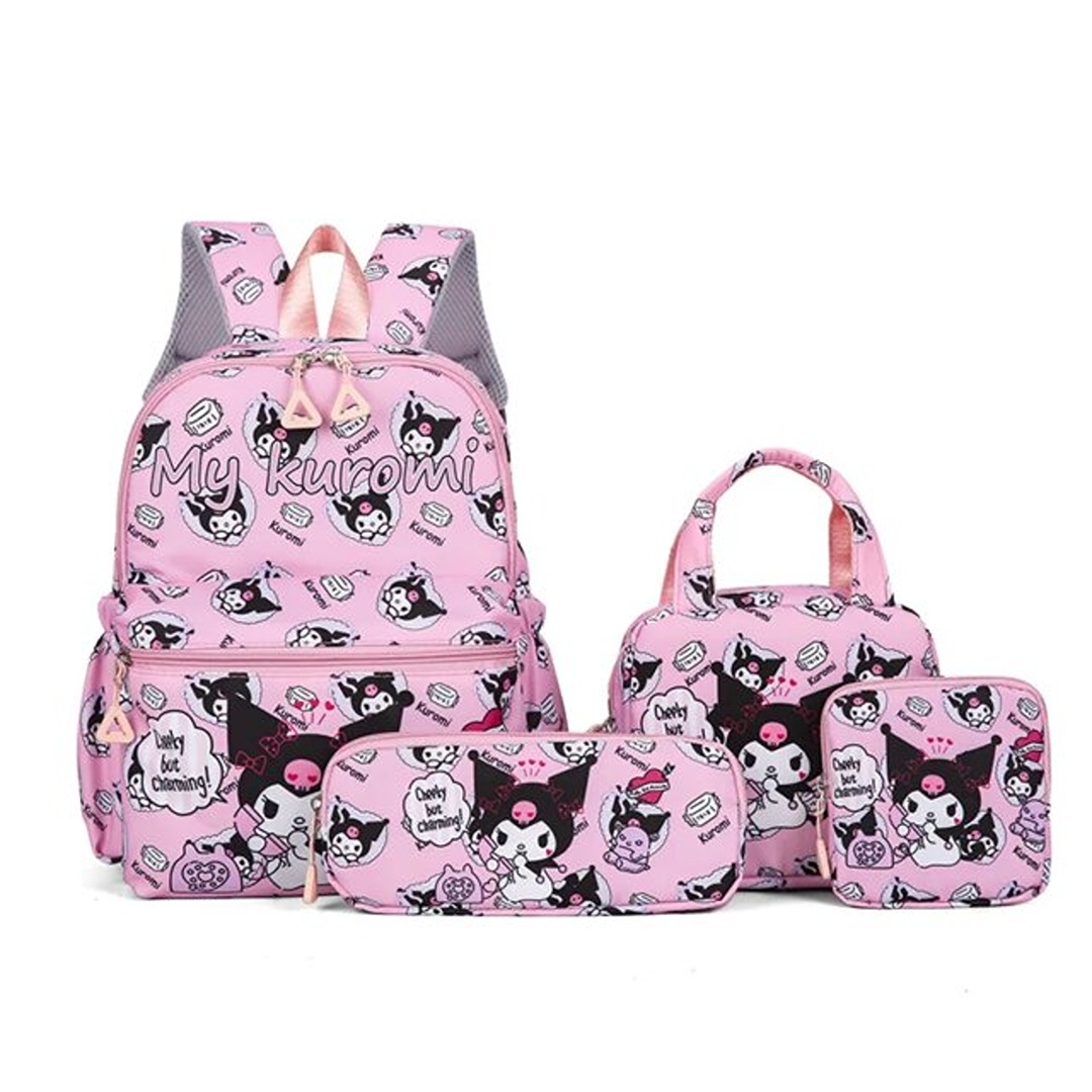 4 Pcs/Set Kawaii Kuromi Backpack
