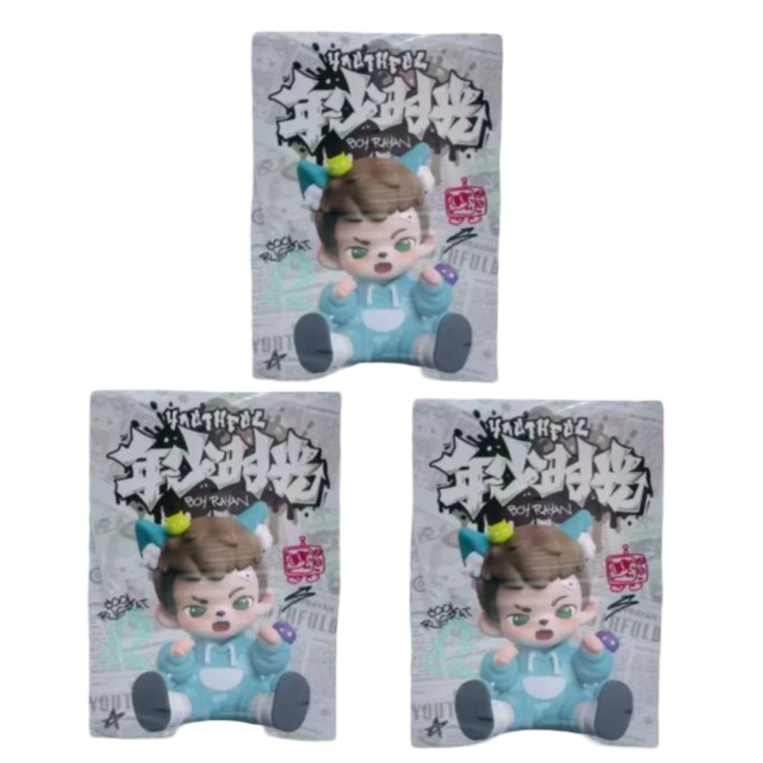 3Pcs Kawaii Rayan Youthful Days Series Character Toy Blind Box