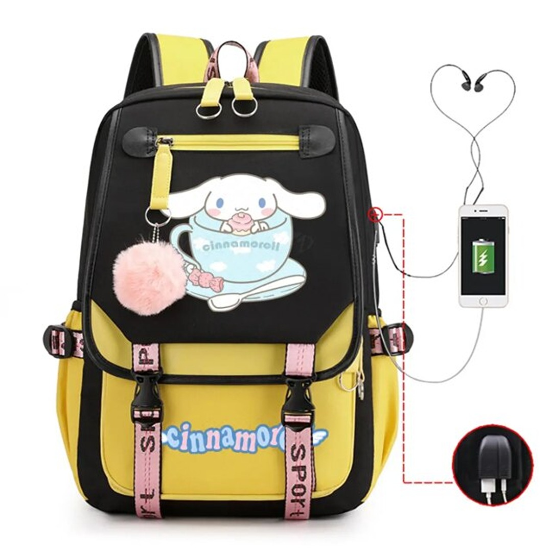 Kawaii Sanrio Cinnamoroll School Backpack With USB Charging