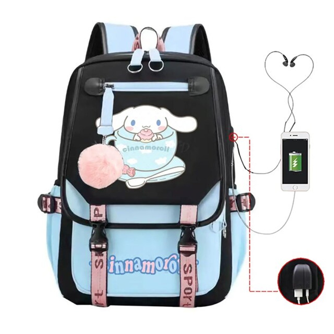 Kawaii Sanrio Cinnamoroll School Backpack With USB Charging