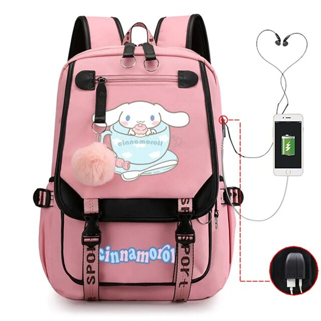 Kawaii Sanrio Cinnamoroll School Backpack With USB Charging