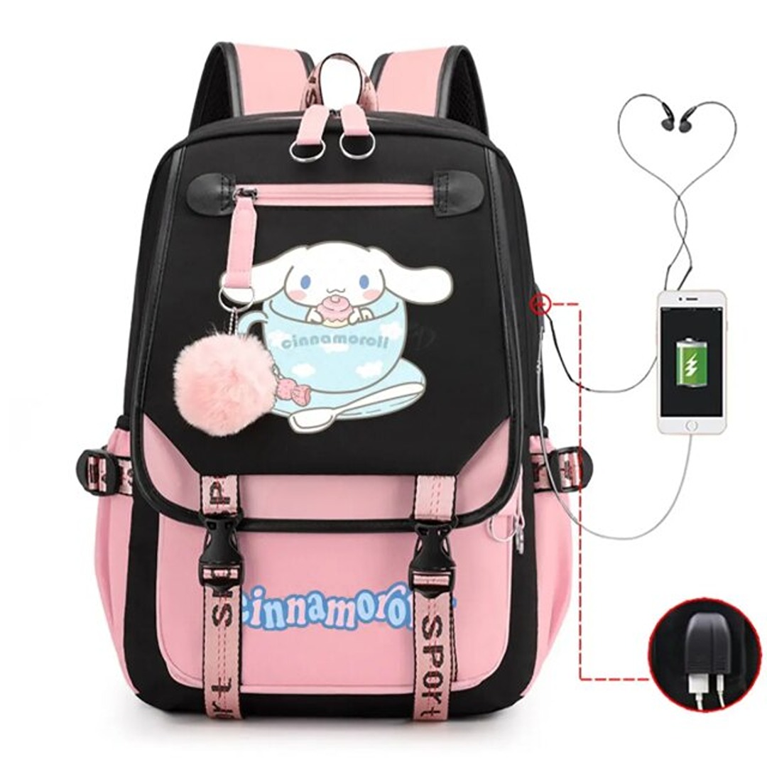 Kawaii Sanrio Cinnamoroll School Backpack With USB Charging