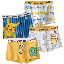4Pcs Kawaii Cartoon Pokémon Pikachu Underwear 4Pcs Kawaii Cartoon Pokémon Pikachu Underwear