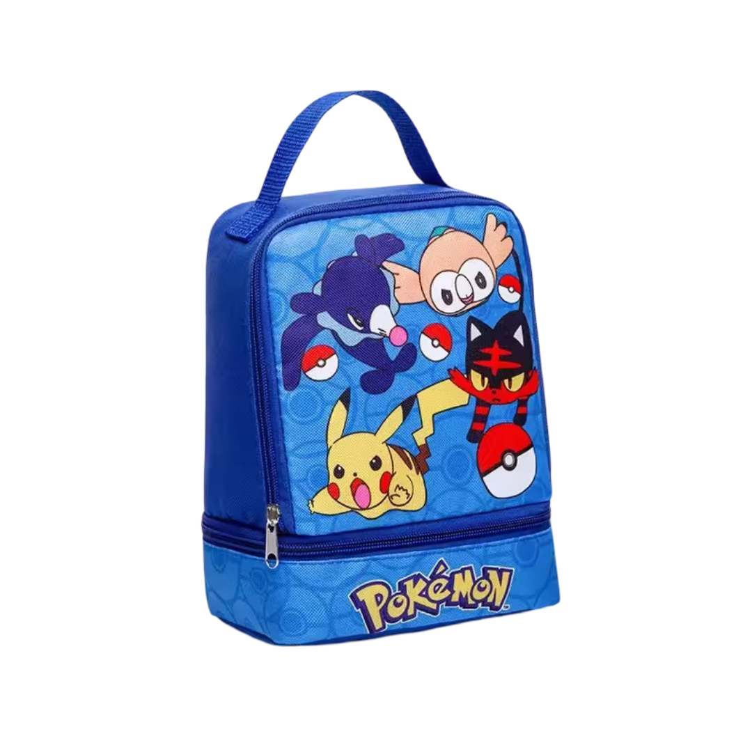 Kawaii Cartoon Pokemon Character Canvas Insulated Lunch Bag