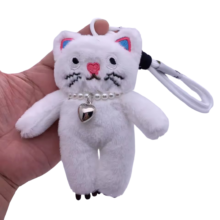 15cm Kawaii Cartoon White Cat Plush Keychain 15cm Kawaii Cartoon White Cat Plush Keychain